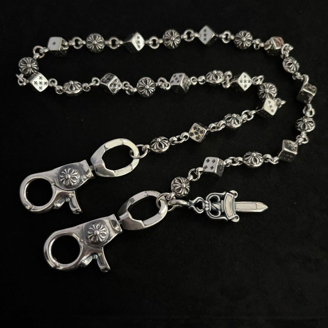 Chrome Hearts double lobster buckle versatile pants chain