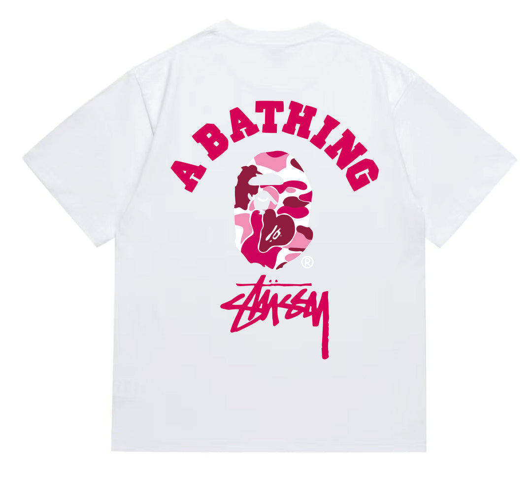 BAPE loose fit short-sleeved letter print t-shirt