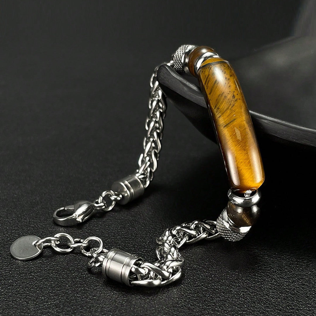 Titanium Steel & Tiger's Eye Bracelet