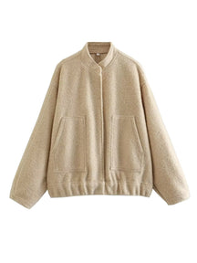 Stand-up collar plain coat