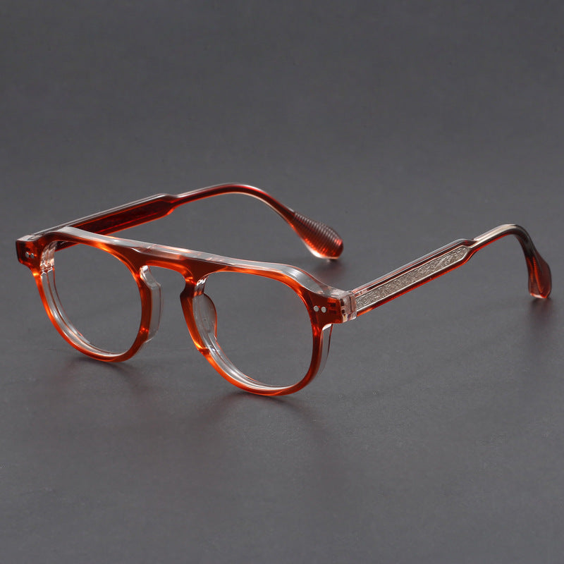 Hand-Carved Retro Aviator Eyeglass Frames