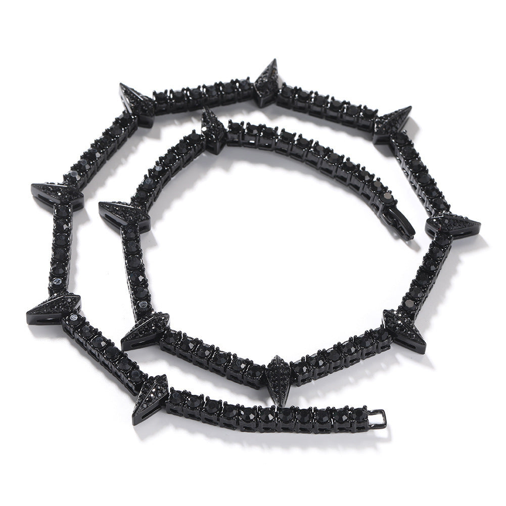Glow-in-the-Dark Rhinestone Black Panther Necklace