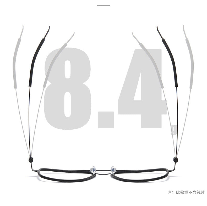 Double-bridge large square screwless welded eyeglass frame