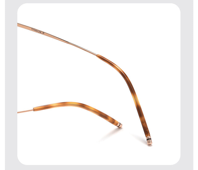 Oval ultra-light pure titanium face-slimming glasses