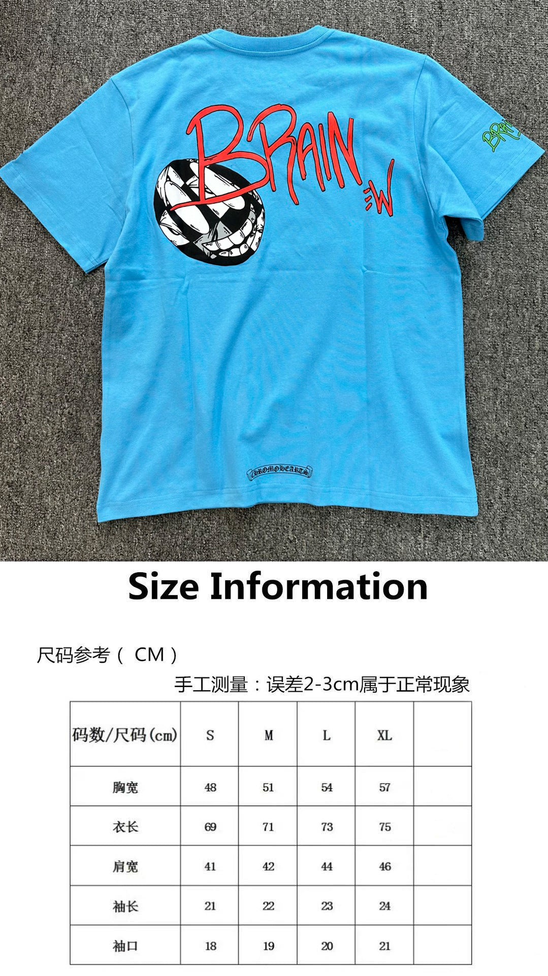 Chrome Hearts Blue Short-Sleeve T-Shirt