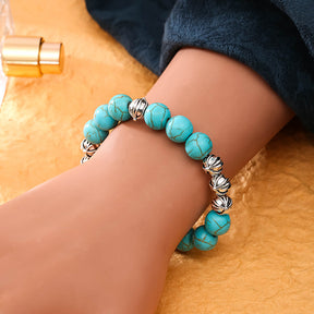 chrome hearts cross turquoise beaded cat's eye bracelet