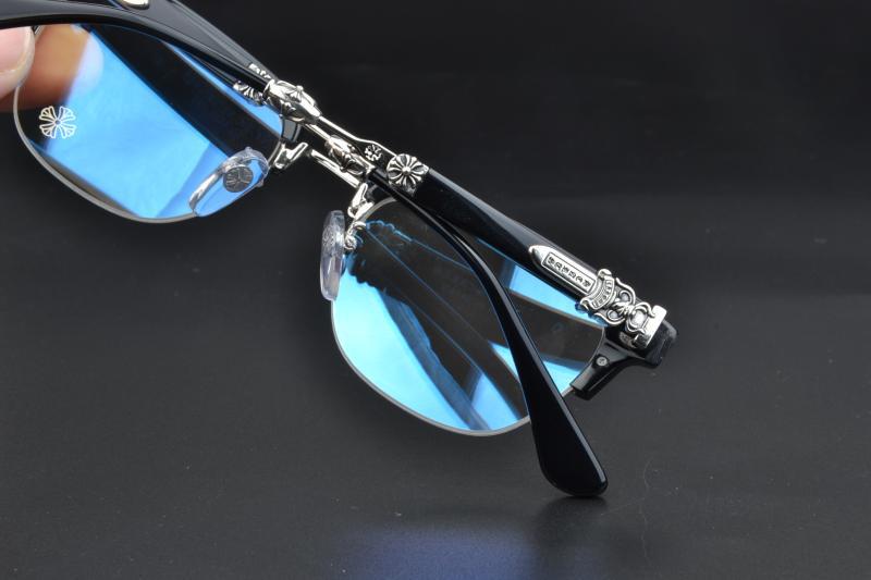 Chrome Hearts sword themed literary semi rimmed glasses