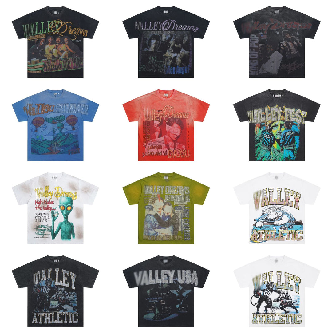 VAL Washed and Distressed Streetwear T-Shirt