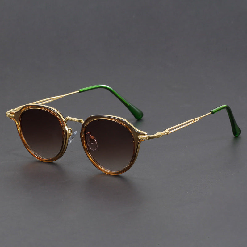 Steampunk metal round sunglasses