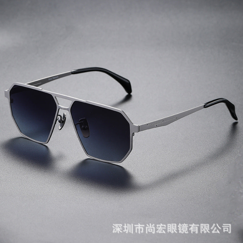 Retro Geometric Aviator Sunglasses