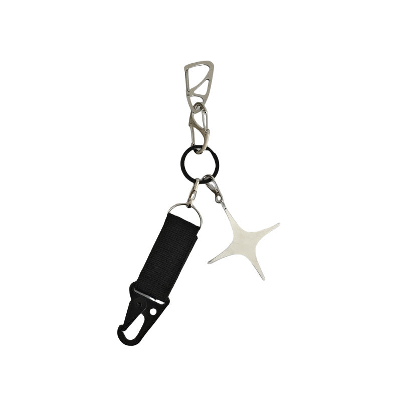 Metal Star Keychain with Eagle-Claw Clasp