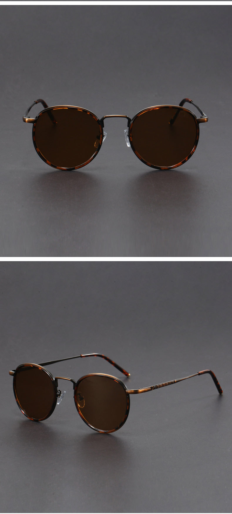 Retro small round frame Hong Kong style sunglasses
