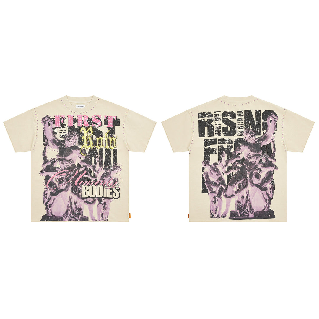 FIRST ROW LOST UTOPIA UNIVERSE CROPPED TEE White