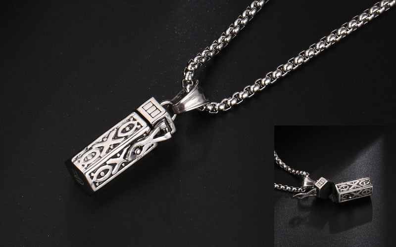 Aromatherapy Essential Oil Hollowed-out Silver Necklace