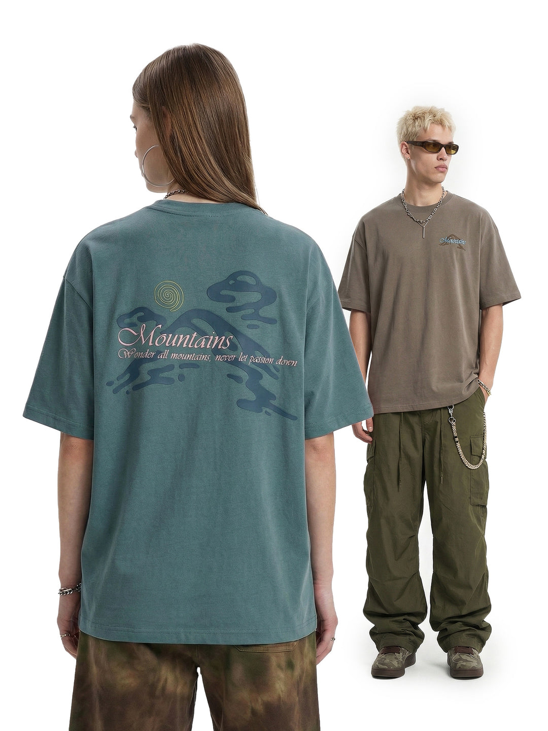 Camping Printed T-Shirt, Loose Fit, Short-Sleeve T-Shirt