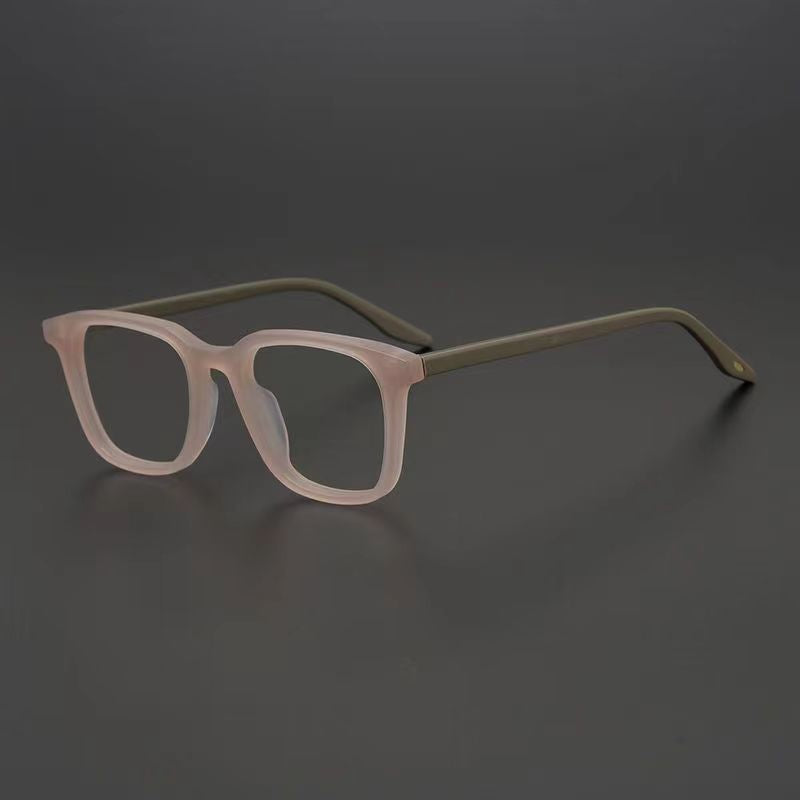 Retro-style frosted square-frame glasses