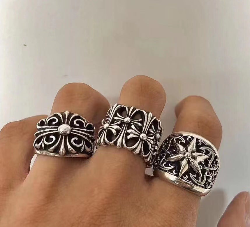 chrome hearts vine hexagram rings