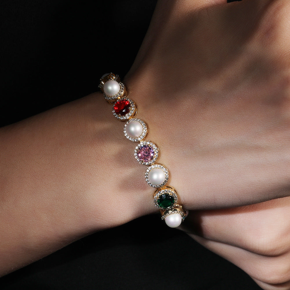 Creative multicolored pearl necklace