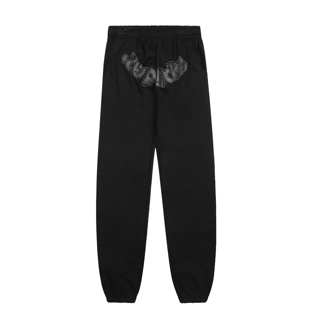 Sp5der patterned beaded 555555 hoodie and trousers