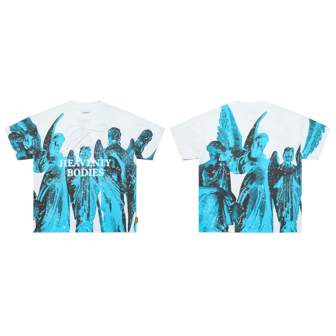 FIRST ROW LOST UTOPIA UNIVERSE CROPPED TEE White