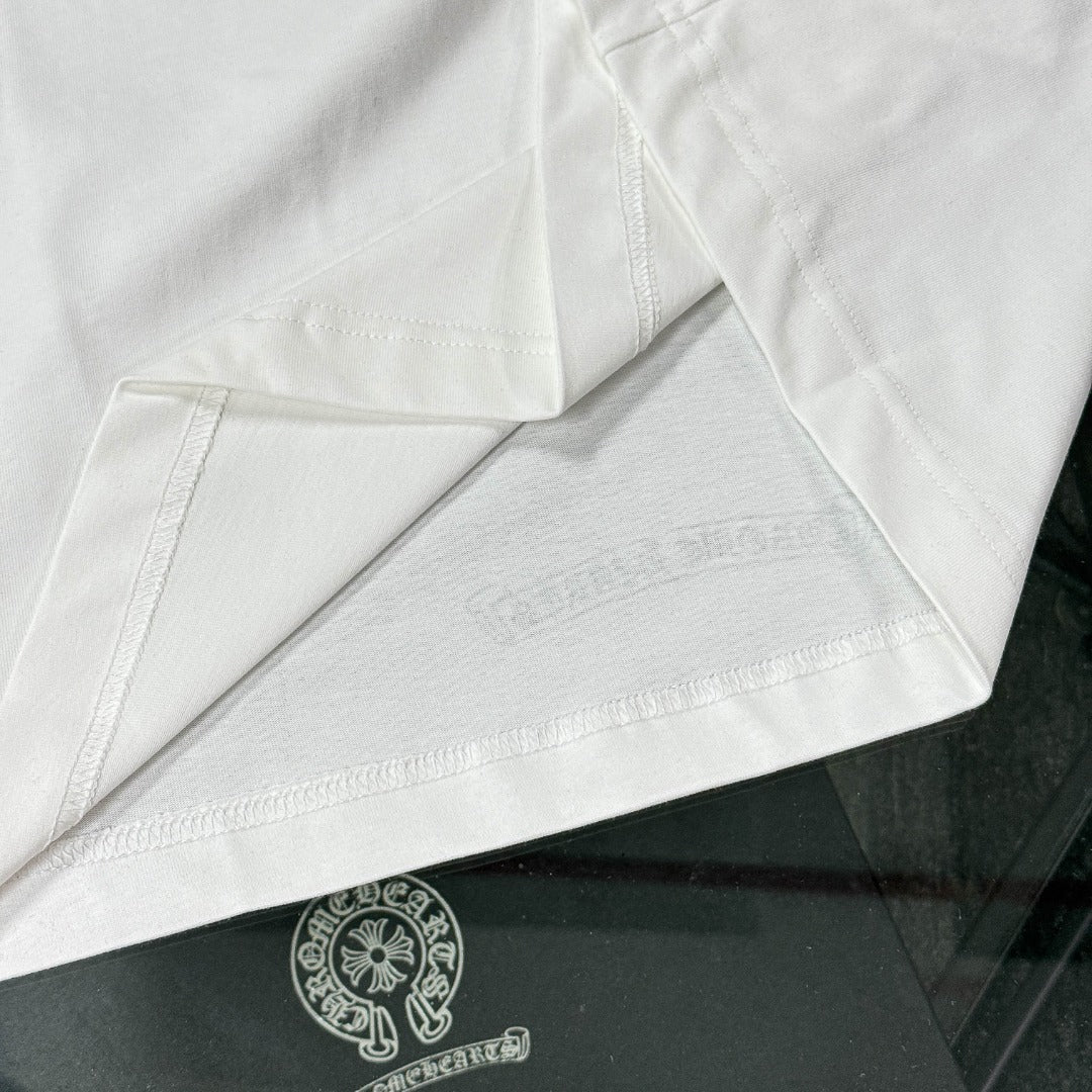 Chrome Hearts heavy-duty cross-stitch embroidery T-shirt