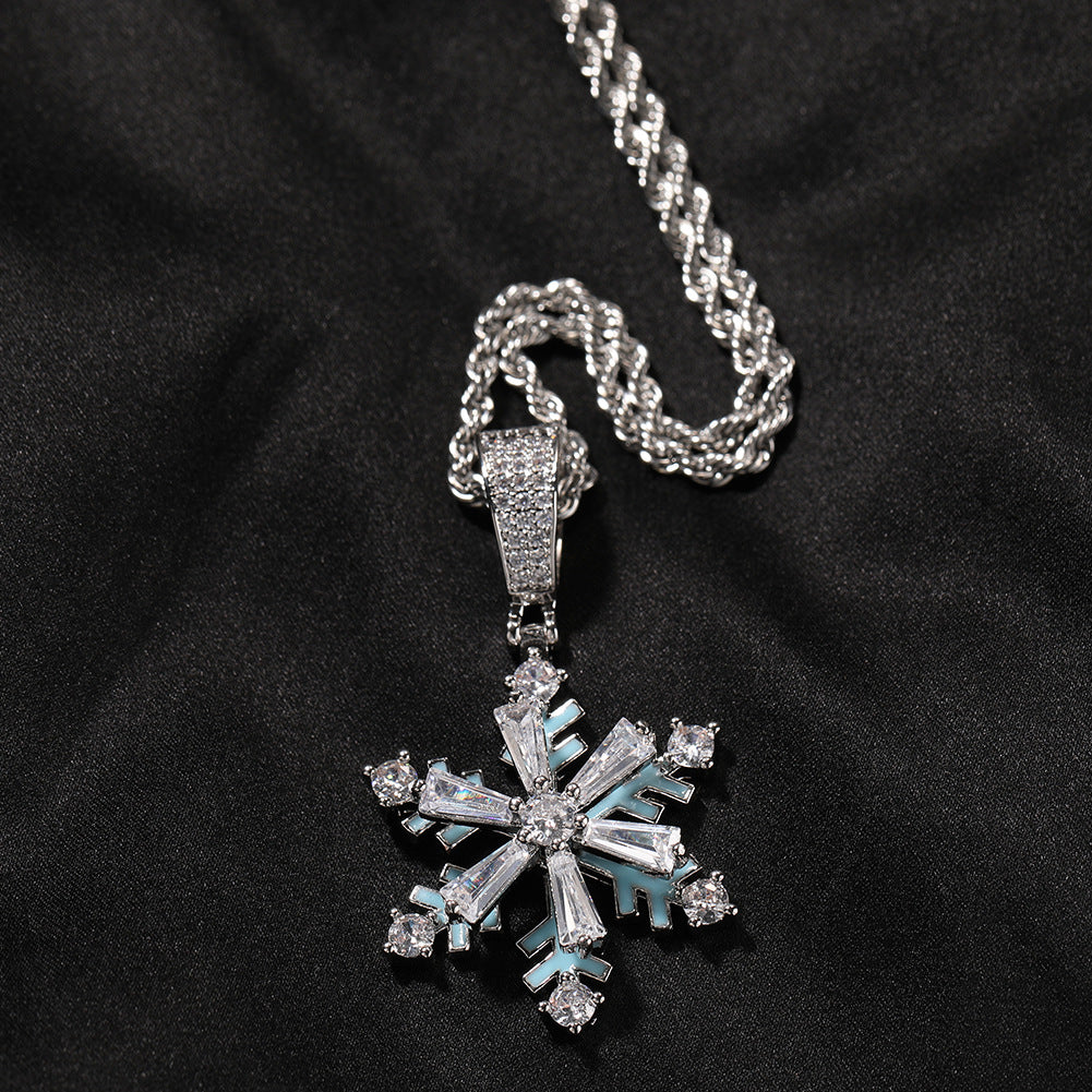 Winter rotating snowflake luminous oil drop pendant