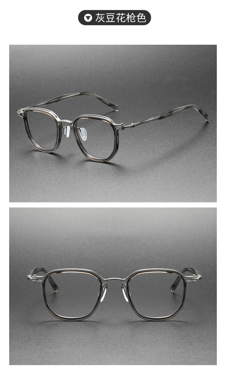 Square retro eyeglass frames for larger faces