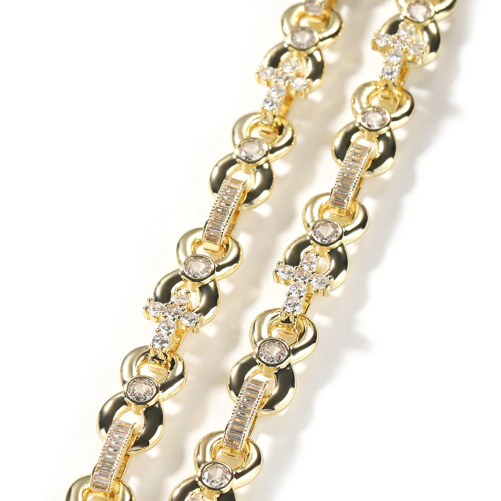 12mm Infinity Cross Necklace with Spring Clasp