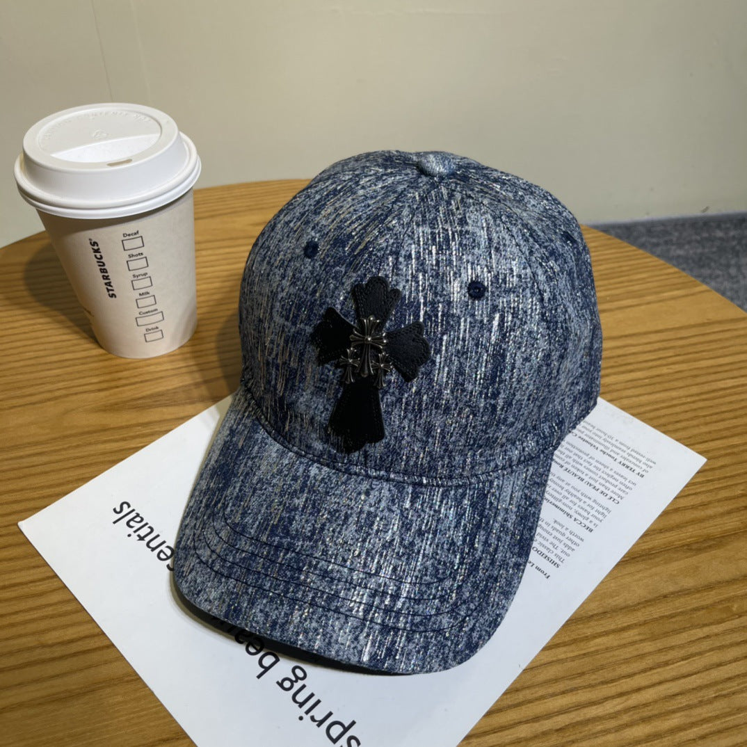Chrome Hearts Ripped Denim Baseball Cap