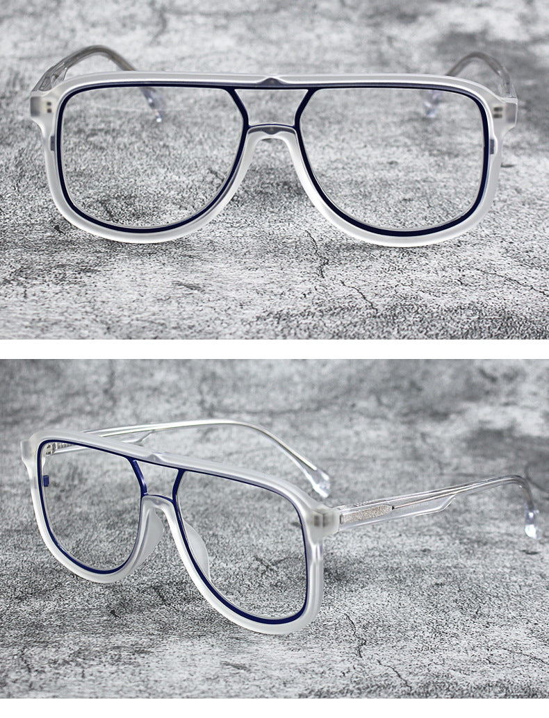 Retro oversized aviator clear glasses