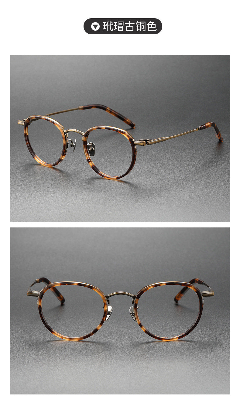 Mixed-Color Pure Titanium Eyeglass Frames