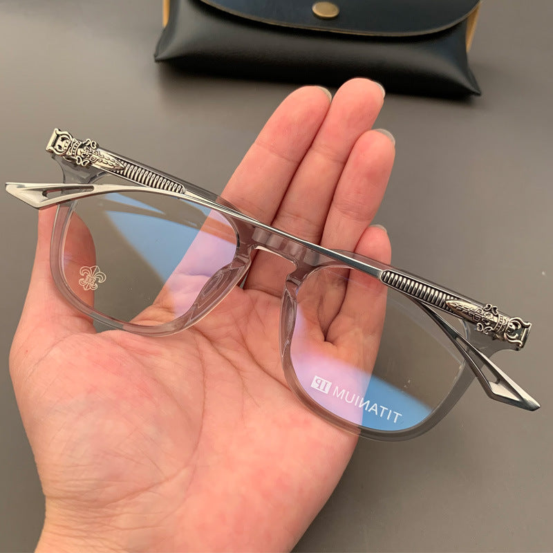 Chrome Hearts square acetate, pure titanium eyeglasses for nearsightedness
