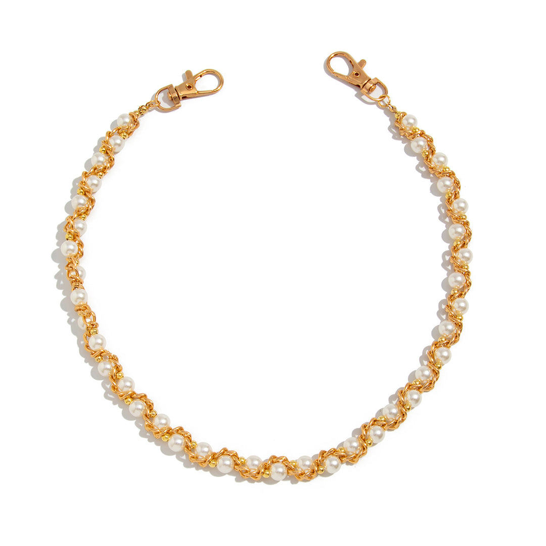 Hip-Hop Pearl-Wrapped Trouser Chain