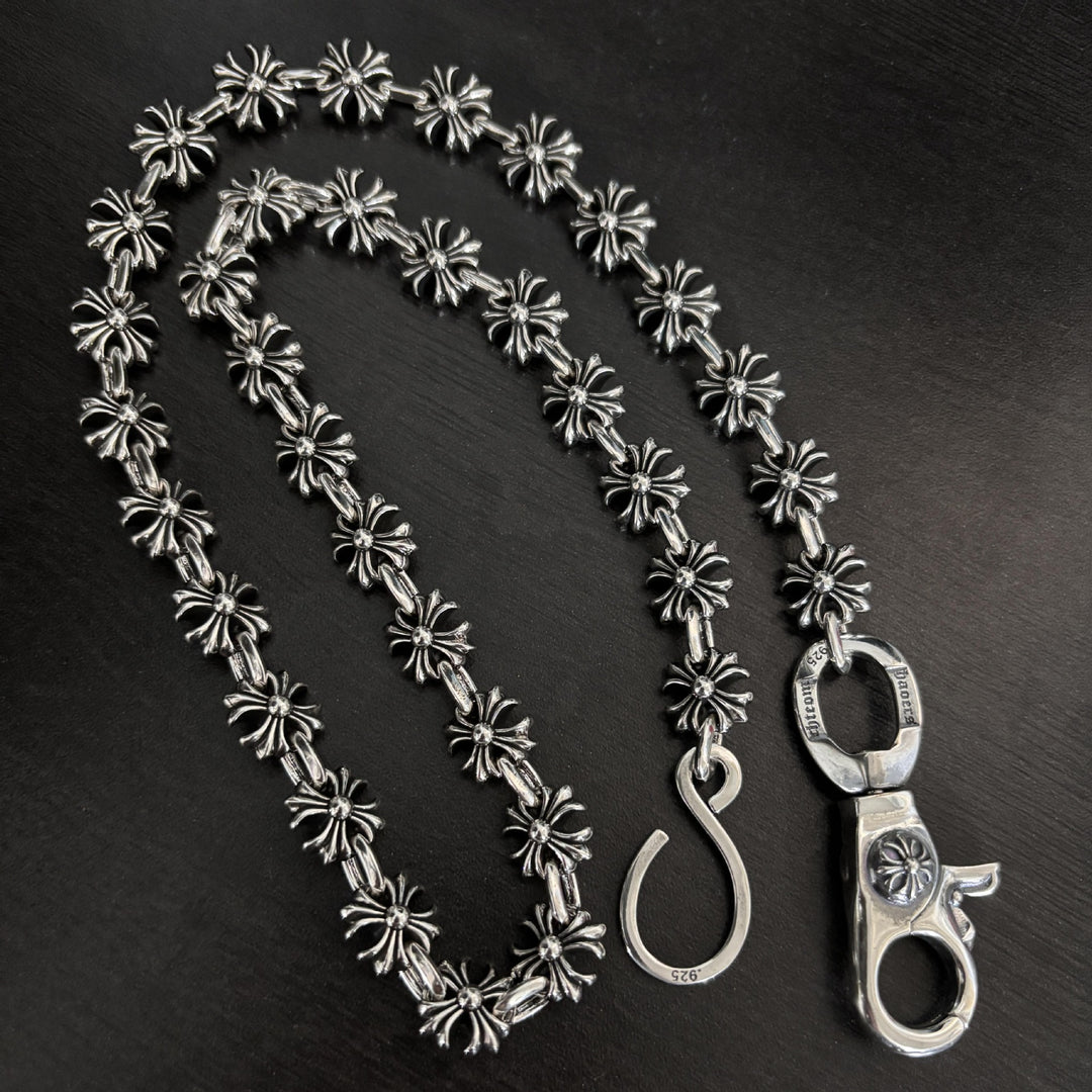 Chrome Hearts cross-stitch chain pants chain bag pendant