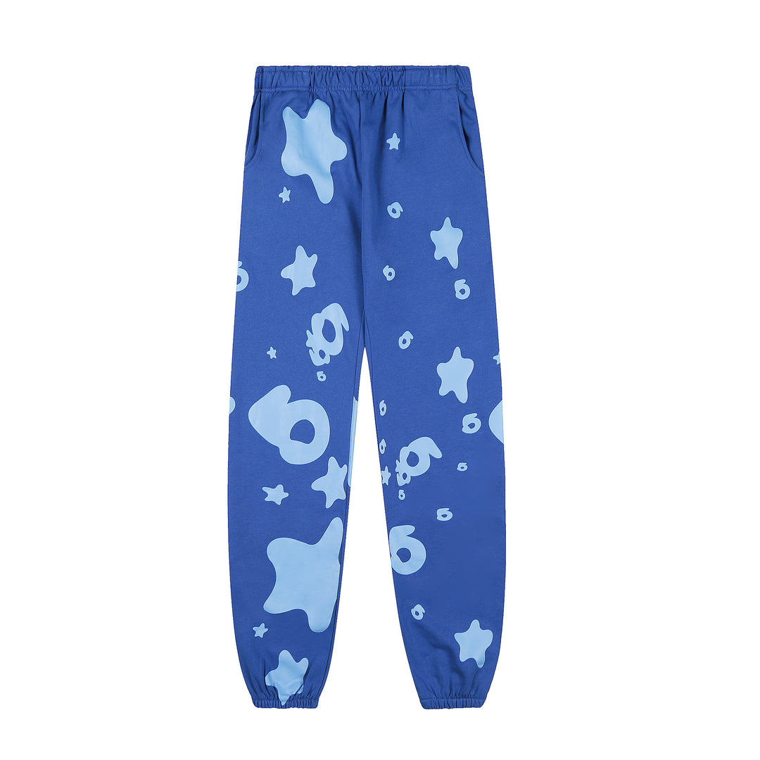Sp5der 555555 star pattern hooded trousers and sweatshirt