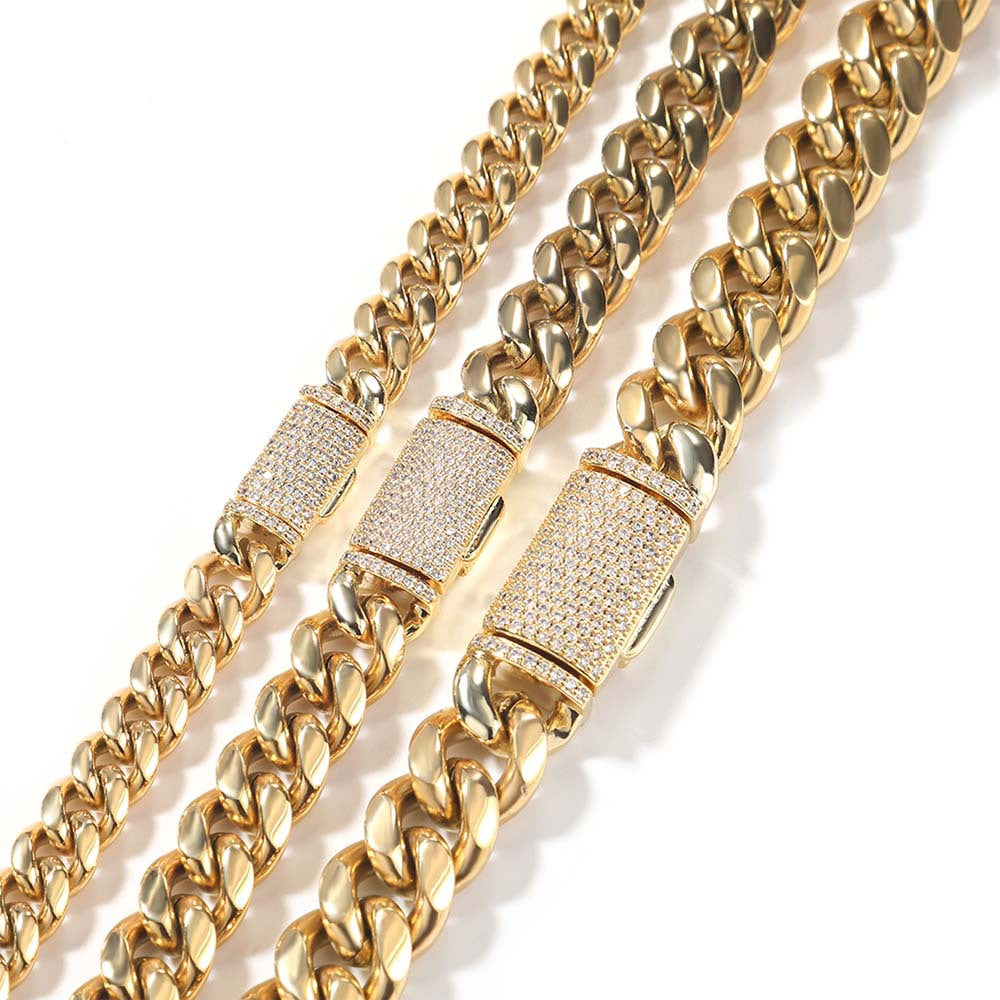 Hip-hop zircon stainless steel zircon necklace