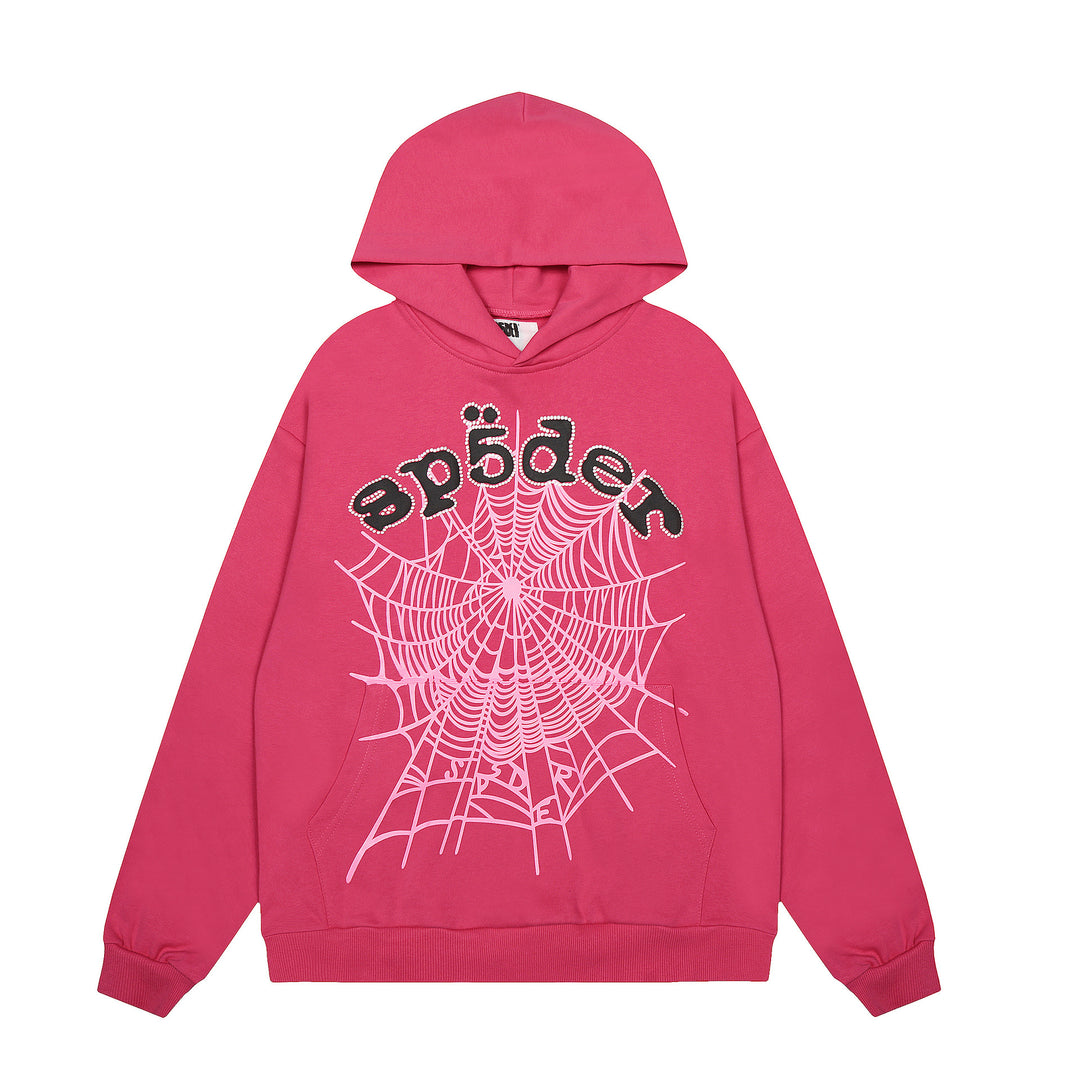 Sp5der 555555 star pattern hooded trousers and sweatshirt