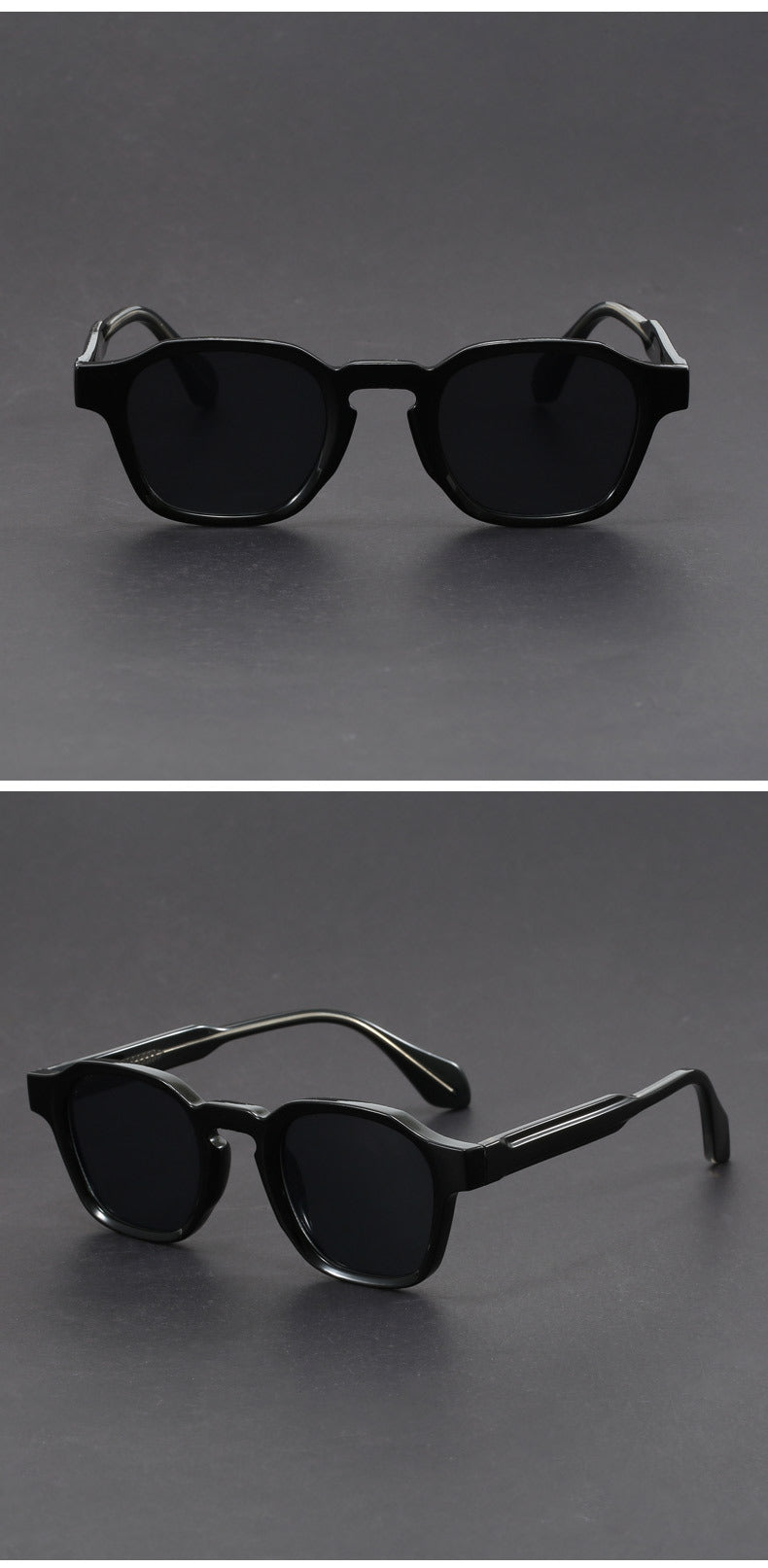 Retro irregular square black sunglasses