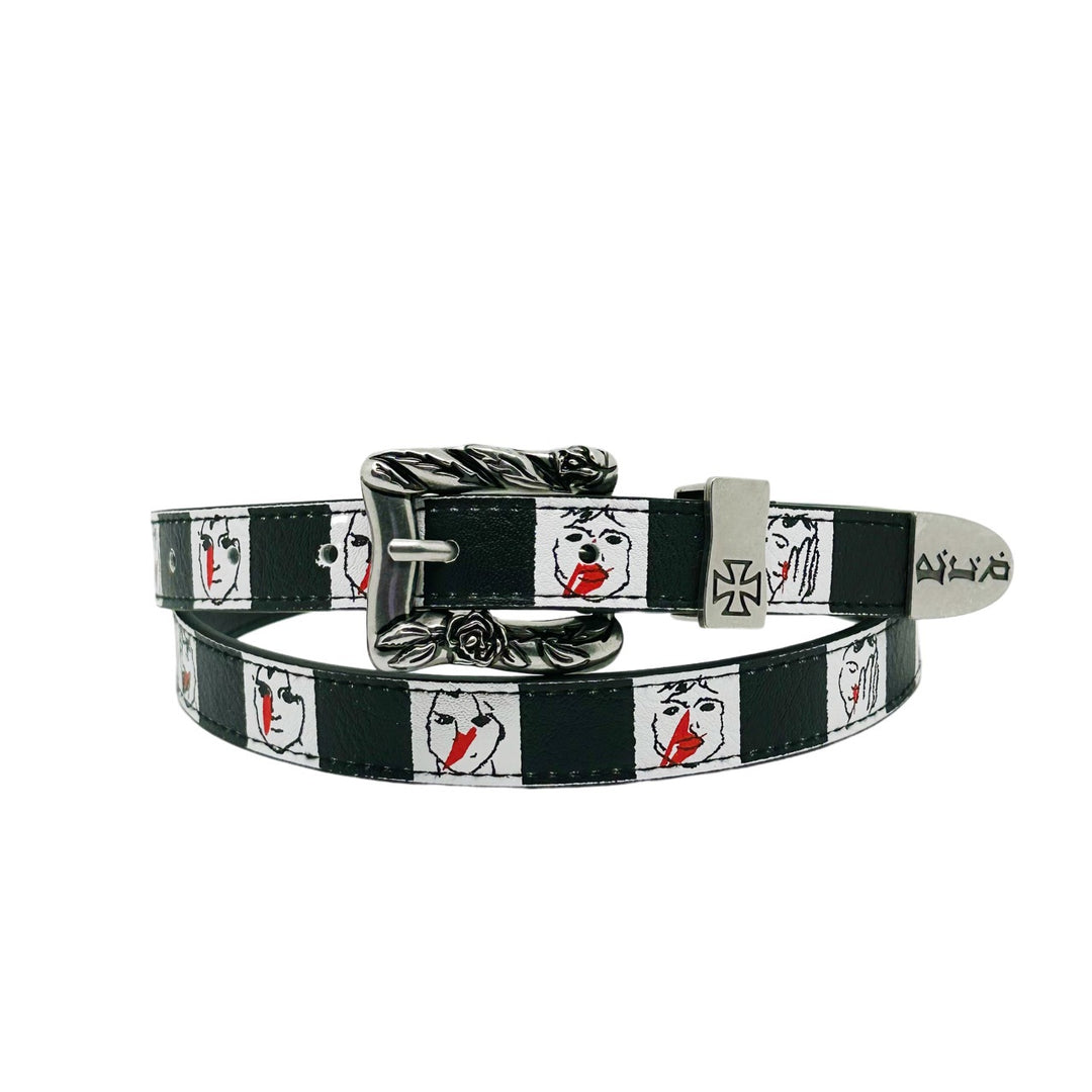 ERD Melancholic Rich Second generation's Blood Nose Checkerboard Black and White Belt
