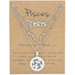 Zodiac Necklace Vintage English Star Image Pendant Three Piece Jewelry Set