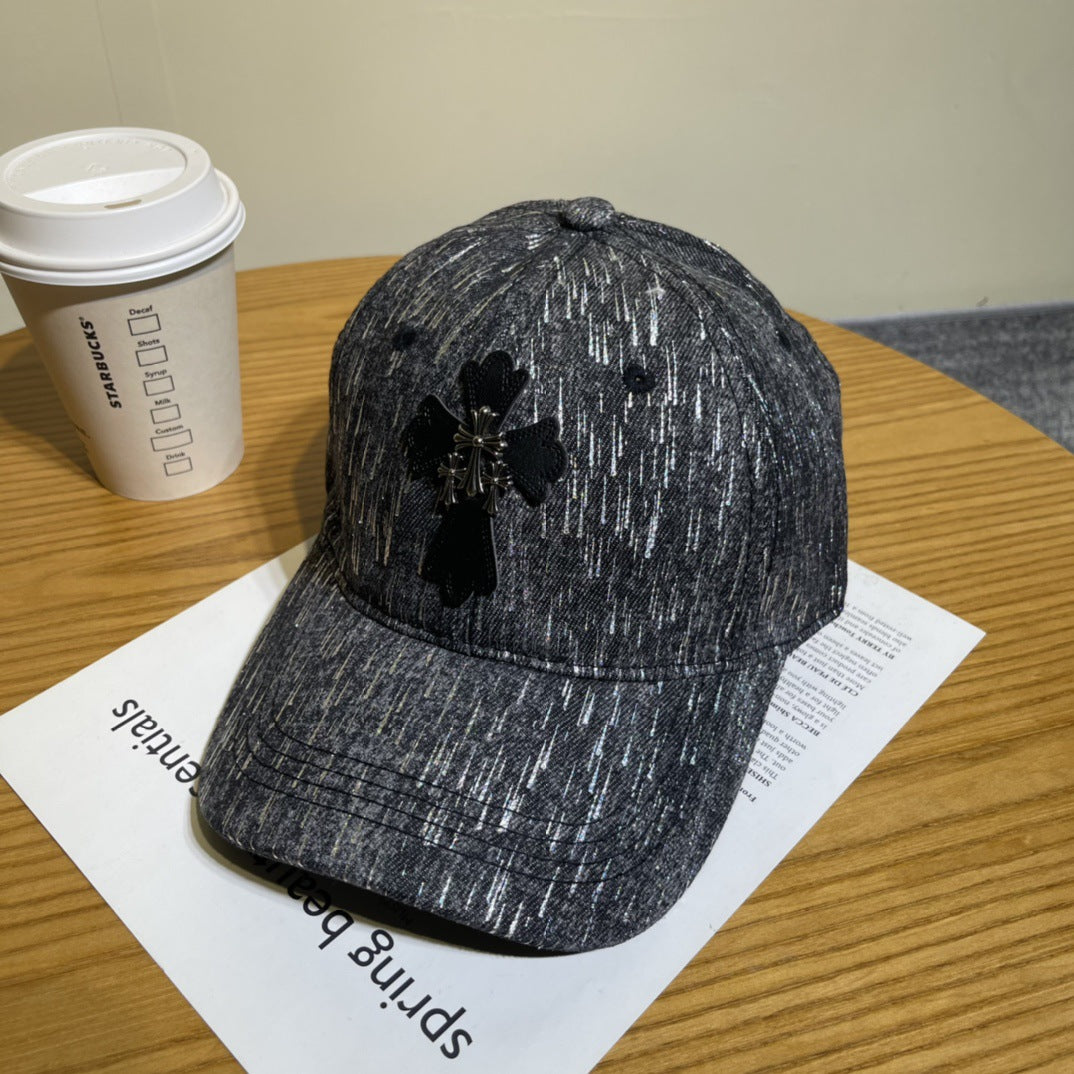 Chrome Hearts Ripped Denim Baseball Cap