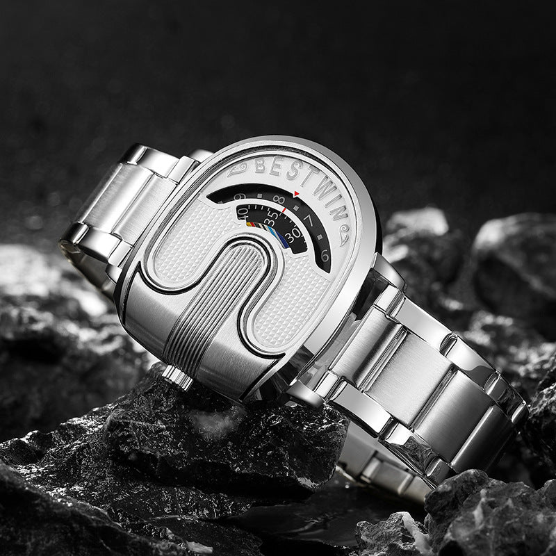 Stylish Gold U-Shaped Men's Watch