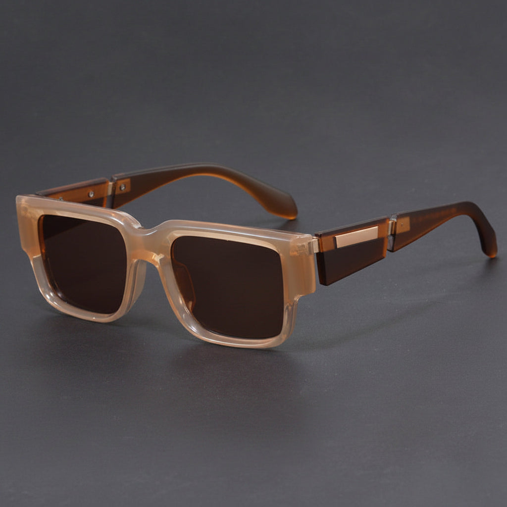 Rectangular narrow-frame niche unique thick-frame sunglasses