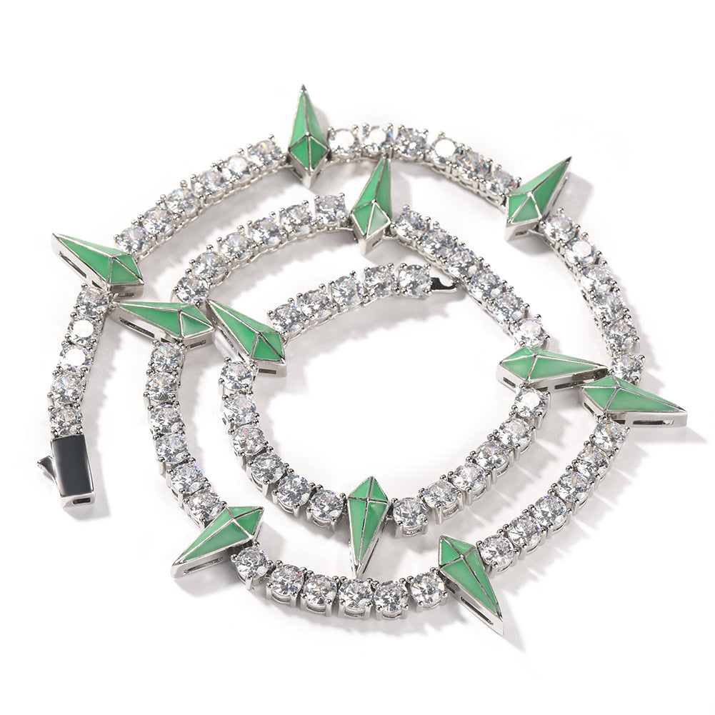 Hip-hop Black Panther zircon tennis chain