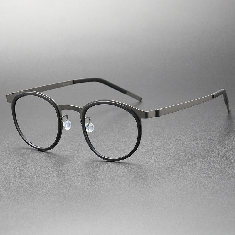 retro Screwless round frame glasses