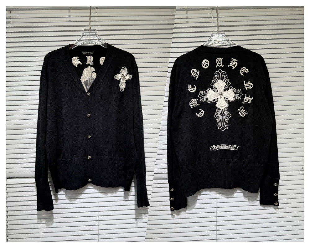 Chrome hearts cotton cross knitted sweater cardigan