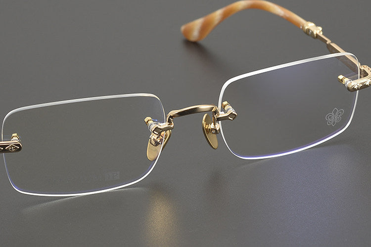 Chrome Hearts Refined Engraved Rimless Eyeglasses