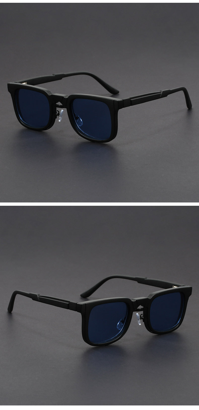 Retro European and American Square Sunglasses with Spring Temples