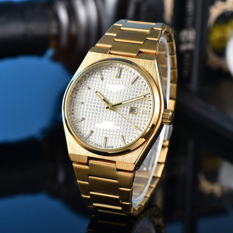 Classic Simple and Generous Solid Steel strap Watch