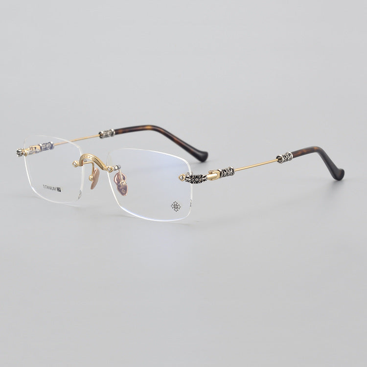 Chrome Hearts rimless pure titanium eyeglasses